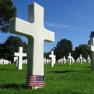 Les croix blanches du cimetière américaine de Colleville-sur-Mer