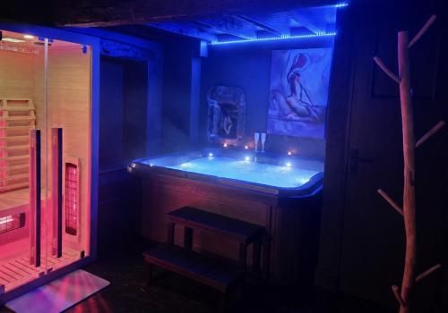L'écrin - love room à Guingamp - espace spa avec jacuzzi et sauna