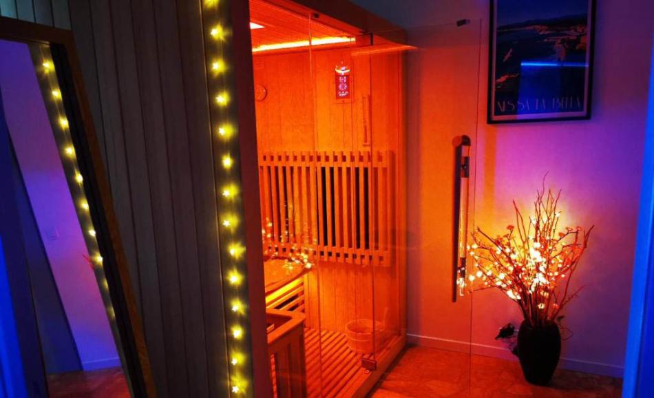 sauna hybride allumé