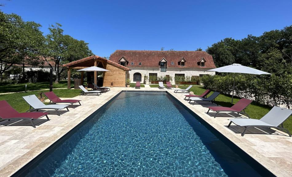 Les Noyers de Gaudelle - jacuzzi extérieur sauna tonneau Lot